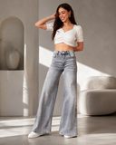 Grijze Wide Leg Jeans – High Waist Fit_