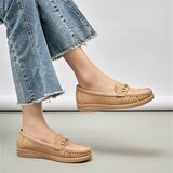 Kaki loafers met comfortabele zool-Anika_