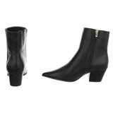 Zwart enkellaarsje met elegante hak-Annelisa_