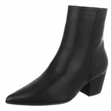 Zwart enkellaarsje met elegante hak-Annelisa_