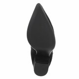 Zwart suede enkellaarsje met elegante hak-Annelisa_