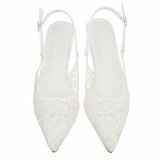 Elegante kanten slingback heels in ivoorwit-Cara_