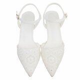 Romantische witte slingback pumps met kantdetails-Ifra_