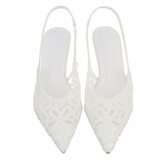 Escarpins slingback blancs élégants en dentelle-Mary_