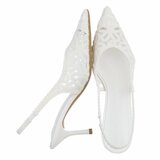 Escarpins slingback blancs élégants en dentelle-Mary_