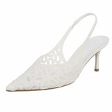 Escarpins slingback blancs élégants en dentelle-Mary_