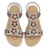 Sandales bohèmes argent avec pierres colorées-Bernica_