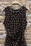 Bruine mesh midi jurk met witte stippen  SOLD OUT_