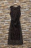 Bruine mesh midi jurk met witte stippen  SOLD OUT_