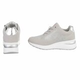 Grijze sneakers met wedge zool en zilveren details-Ingeborg_