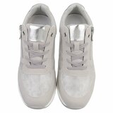 Grijze sneakers met wedge zool en zilveren details-Ingeborg_