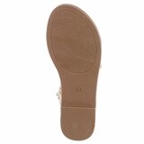 Beige sandalen met turquoise details en studs-Lorena_