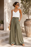 Kaki groene broek in satin  _