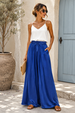 Blauwe broek in satin_