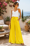 Gele broek in satin  _