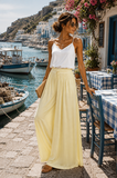 Pantalon jaune clair en satin _