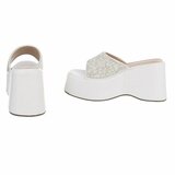 Witte platform slippers met parels en strass-Annica_