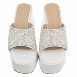 Witte platform slippers met parels en strass-Annica_