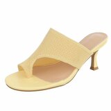 Gele knit mule hakken met open teen – Eloria_