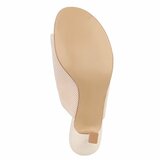 Beige knit mule hakken met open teen – Eloria_