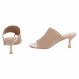 Kaki knit mule hakken met open teen – Eloria_
