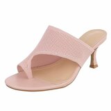 Roze knit mule hakken met open teen – Eloria_