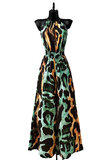 Combinaison fashion vert-orange-noir à imprimé _