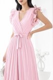 Elegante licht rose plisse jumpsuit_