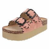 Roze plateau slippers met dubbele gesp-Dita_