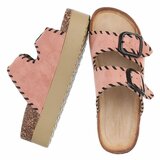 Roze plateau slippers met dubbele gesp-Dita_