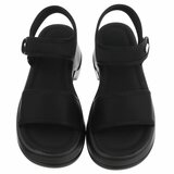 Zwarte platform sandalen met comfortabele zool-Danique_