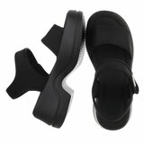 Zwarte platform sandalen met comfortabele zool-Danique_