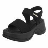 Zwarte platform sandalen met comfortabele zool-Danique_