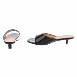 Elegante zwarte lakmules met kitten heel-Belis_