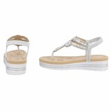 Zilveren plateau sandalen met strass en elastische hielband-Samira_