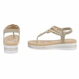 Gouden plateau sandalen met strass en elastische hielband-Samira_