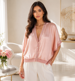Roze gilet in satin  _