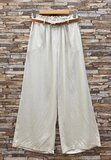 Beige palazzobroek in zachte lyocell met riem_