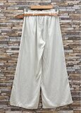 Beige palazzobroek in zachte lyocell met riem_