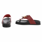 Bordeaux teensandalen met kwastjes en kralendetail-Maureen_
