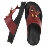 Bordeaux teensandalen met kwastjes en kralendetail-Maureen_