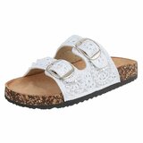 Witte dames slippers met pareldetails en gespen-Corry_