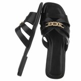 Zwarte damesslippers met gouden detail-Masha_