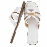 Witte damesslippers met gouden detail-Masha_