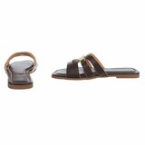 Bruine damesslippers met gouden detail-Masha_
