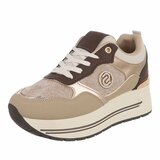 Kaki sneakers met plateauzool en glitteraccenten-Ursula_