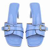 Elegante blauwe muiltjes met gesp en blokhak-Lucy_