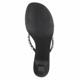 Zwarte teenslippers met strass en elegante hak-Orea_