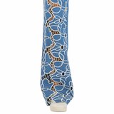 Blauwe cut-out bloemen jeans met wijde pijpen_