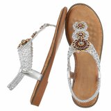 Zilveren teensandalen met sierlijke boho-details-Annalize_